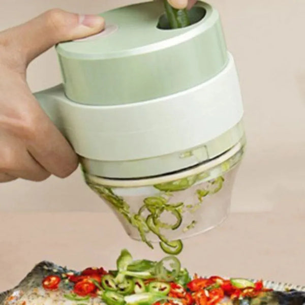Cortador elétrico multifuncional de vegetais e carne  4 FUNÇÕES