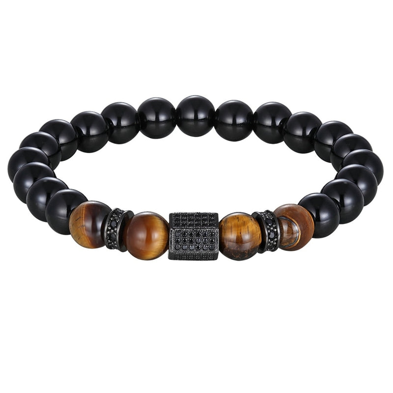Pulseira de Pedra Ônix Fosca Masculina