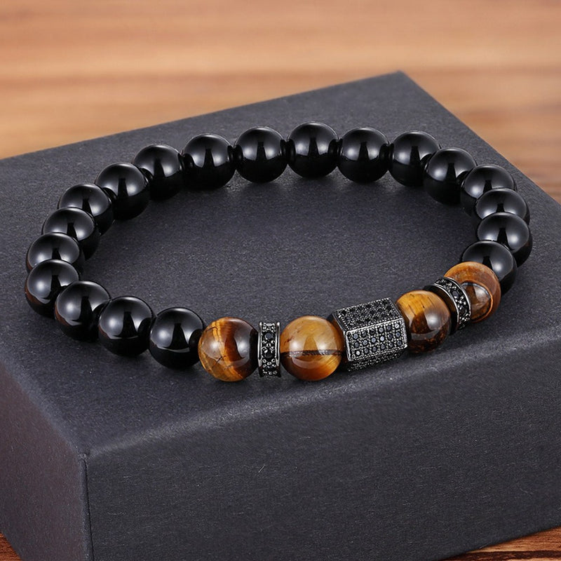 Pulseira de Pedra Ônix Fosca Masculina