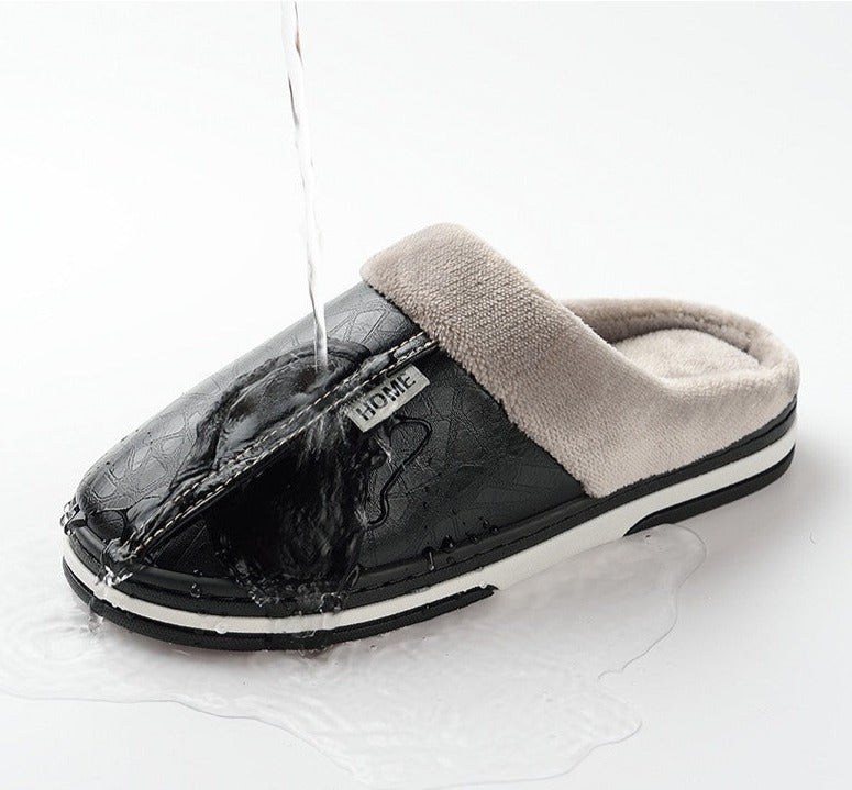 Chinelos Pantufas Masculinos em couro forrados