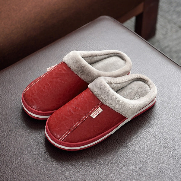 Chinelos Pantufas Masculinos em couro forrados