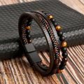 Pulseira masculina de couro