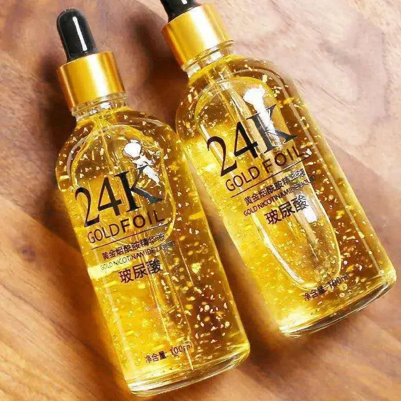 Sérum Facial Anti-idade de Nicotinamida e Ácido Hialurônico com Ouro 24k