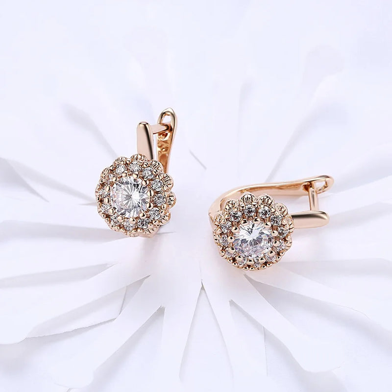 Brincos Flor de Zircônia em Prata 925
