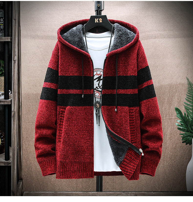 Casaco Sueter Masculino de Lã com Capuz