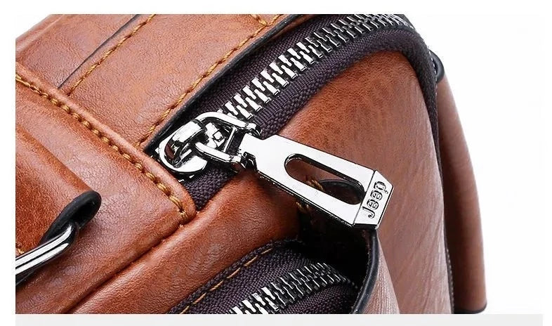 Bolsa tiracolo masculina de couro à prova d'água