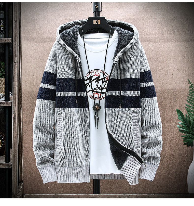 Casaco Sueter Masculino de Lã com Capuz