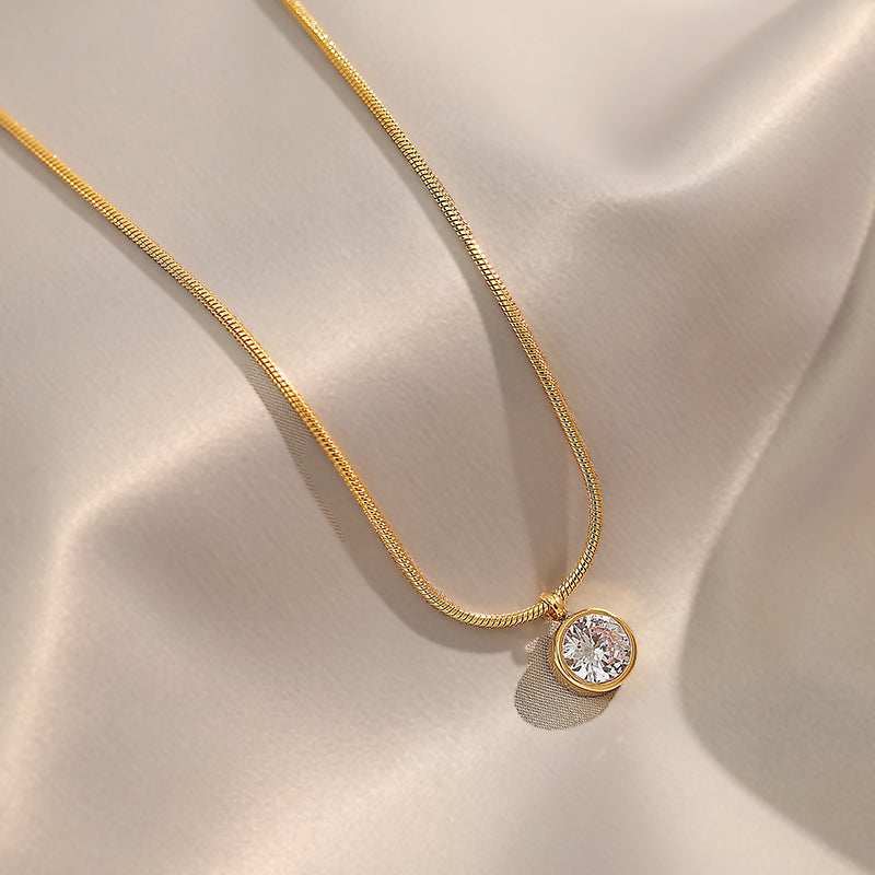 Colar Golden Shine de Zircão semijoia