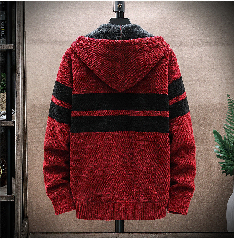 Casaco Sueter Masculino de Lã com Capuz