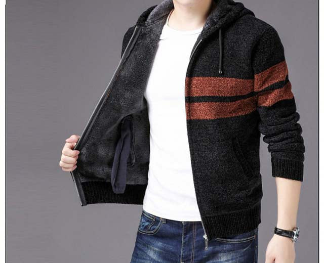 Casaco Sueter Masculino de Lã com Capuz