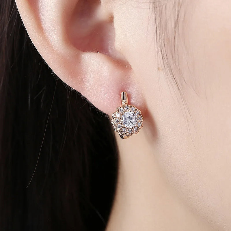 Brincos Flor de Zircônia em Prata 925