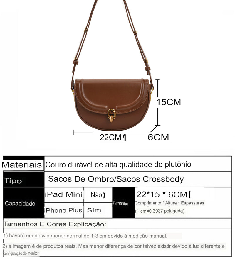 Bolsa TransversaL Saddle em couro PU