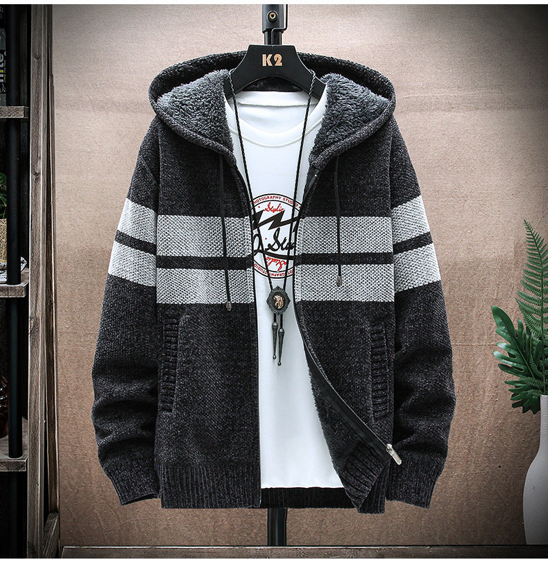 Casaco Sueter Masculino de Lã com Capuz