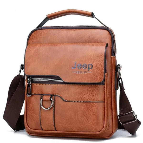 Bolsa tiracolo masculina de couro à prova d'água