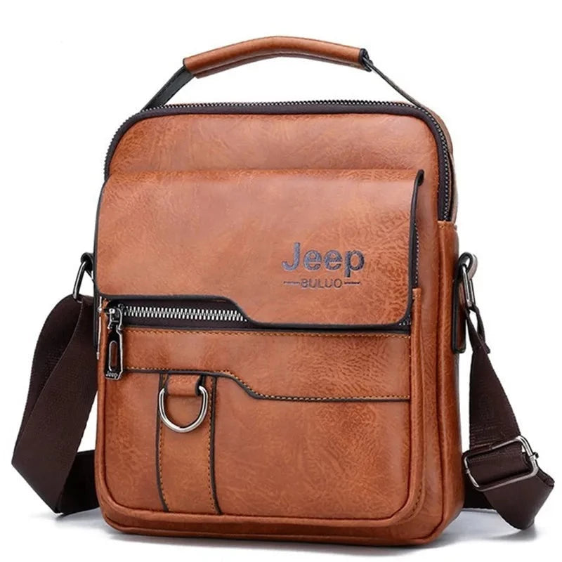 Bolsa tiracolo masculina de couro à prova d'água