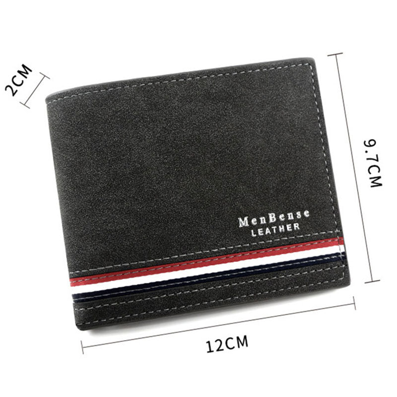 Carteira masculina de couro PU com zíper