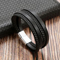 Pulseira masculina de couro