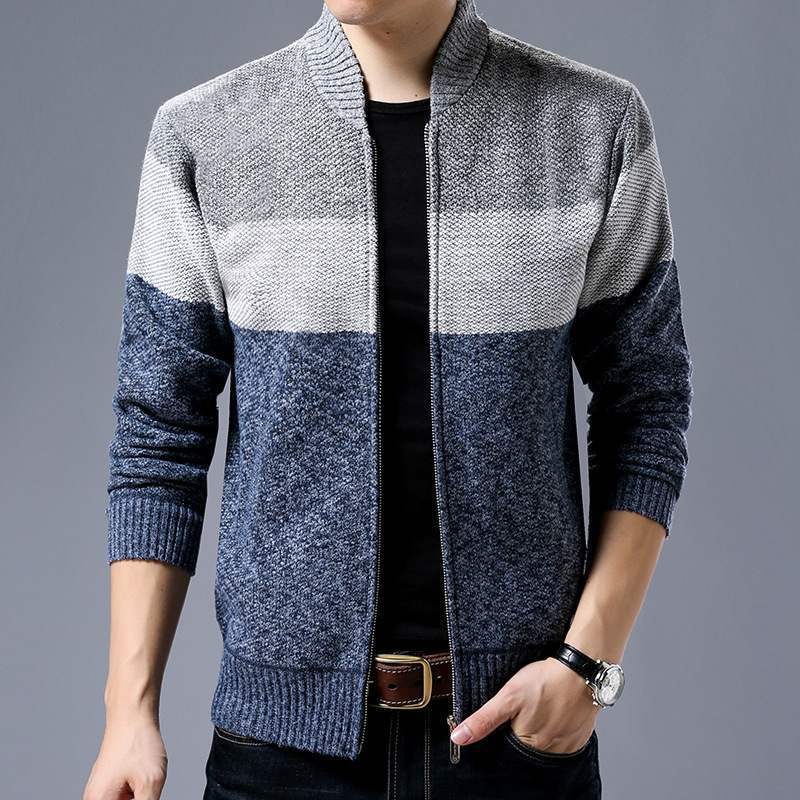 Casaco Masculino de lã forrado com zíper